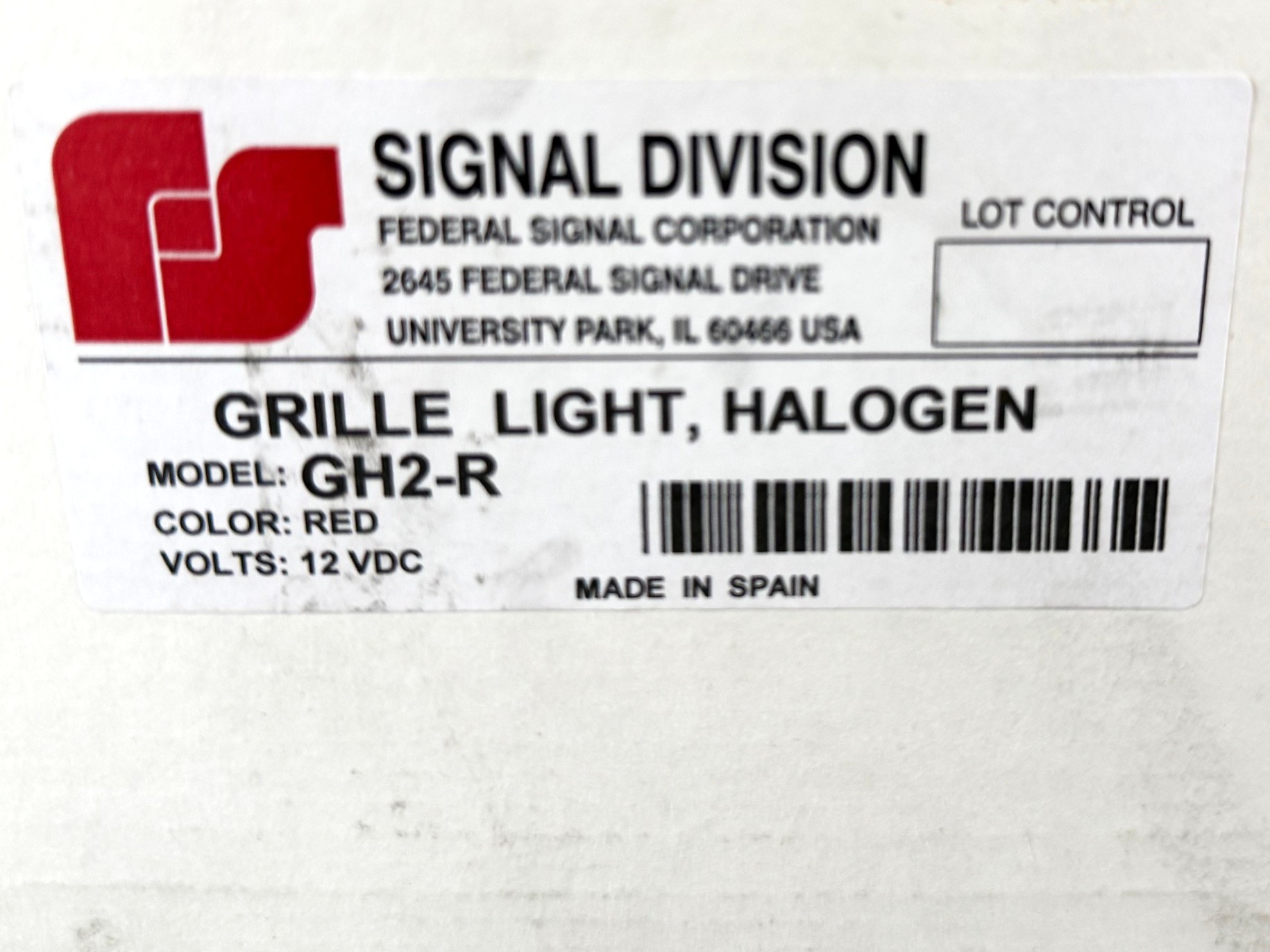 FMS Accessories. Federal Signal GH2-R Halogen Light